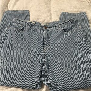 Universal Thread Boyfriend Jeans Blue and White Striped Straight Leg 10/30R